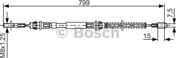 BOSCH 1 987 477 761 - Трос, гальмівна система autocars.com.ua