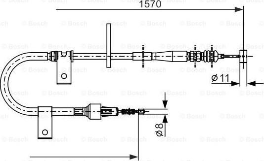 BOSCH 1 987 477 875 - Тросик, cтояночный тормоз avtokuzovplus.com.ua