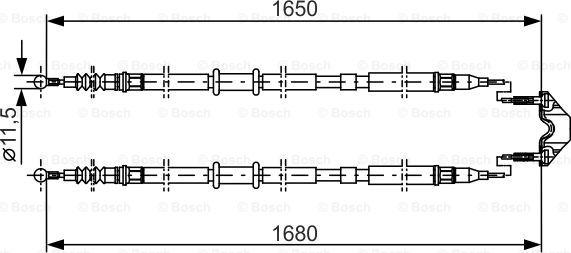 BOSCH 1 987 477 909 - Тросик, cтояночный тормоз autodnr.net