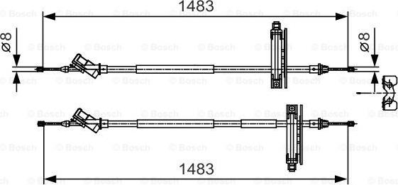 BOSCH 1 987 477 930 - Трос, гальмівна система autocars.com.ua