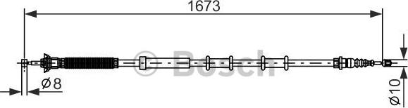 BOSCH 1 987 477 977 - Тросик, cтояночный тормоз avtokuzovplus.com.ua