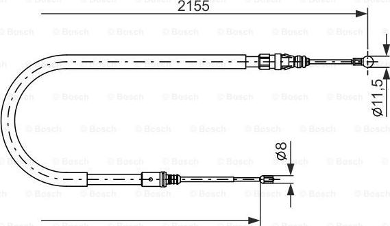 BOSCH 1 987 477 994 - Трос, гальмівна система autocars.com.ua