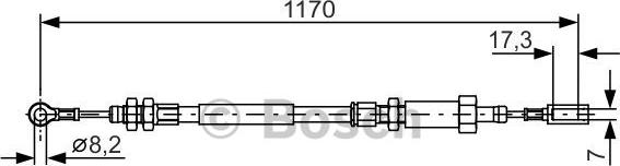 BOSCH 1 987 482 004 - Трос, гальмівна система autocars.com.ua