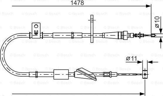 BOSCH 1 987 482 096 - Трос, гальмівна система autocars.com.ua