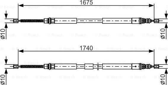 BOSCH 1 987 482 144 - Трос, гальмівна система autocars.com.ua