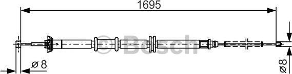 BOSCH 1 987 482 205 - Тросик, cтояночный тормоз avtokuzovplus.com.ua