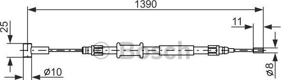 BOSCH 1 987 482 213 - Трос, гальмівна система autocars.com.ua