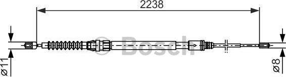 BOSCH 1 987 482 373 - Тросик, cтояночный тормоз avtokuzovplus.com.ua