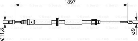 BOSCH 1 987 482 433 - Трос, гальмівна система autocars.com.ua