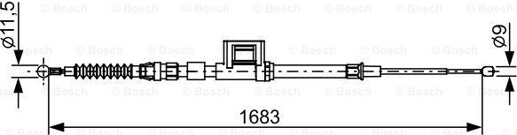 BOSCH 1 987 482 645 - Трос, гальмівна система autocars.com.ua