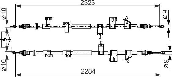 BOSCH 1 987 482 667 - Трос, гальмівна система autocars.com.ua