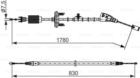 BOSCH 1 987 482 797 - Трос, гальмівна система autocars.com.ua