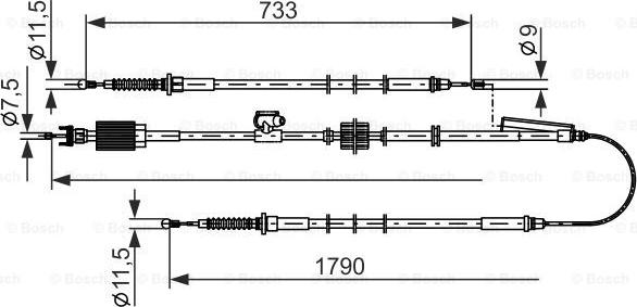 BOSCH 1 987 482 803 - Тросик, cтояночный тормоз autodnr.net