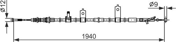 BOSCH 1 987 482 852 - Тросик, cтояночный тормоз avtokuzovplus.com.ua