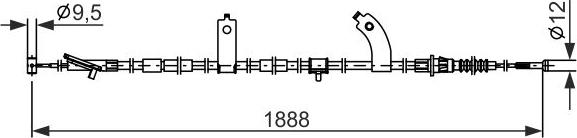 BOSCH 1 987 482 854 - Тросик, cтояночный тормоз avtokuzovplus.com.ua