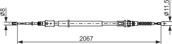 BOSCH 1 987 482 869 - Тросик, cтояночный тормоз avtokuzovplus.com.ua