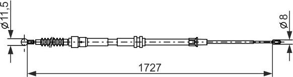 BOSCH 1 987 482 872 - Тросик, cтояночный тормоз avtokuzovplus.com.ua