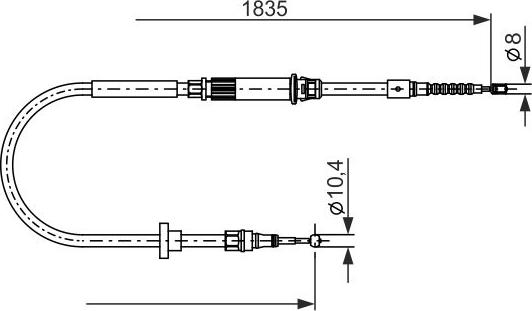 BOSCH 1 987 482 873 - Тросик, cтояночный тормоз avtokuzovplus.com.ua