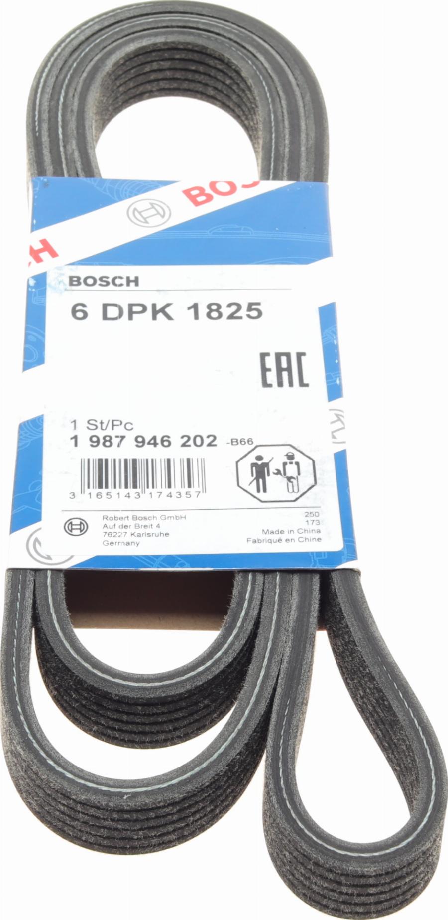 BOSCH 1987946202 - Поликлиновой ремінь autocars.com.ua