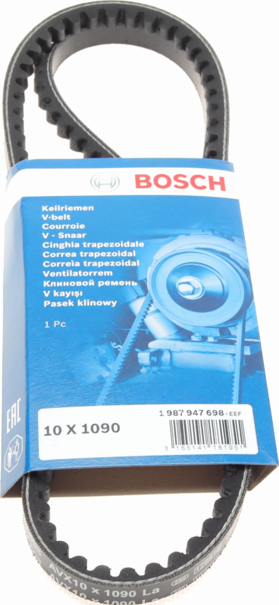 BOSCH 1 987 947 698 - Клиновой ремень, поперечные рёбра avtokuzovplus.com.ua