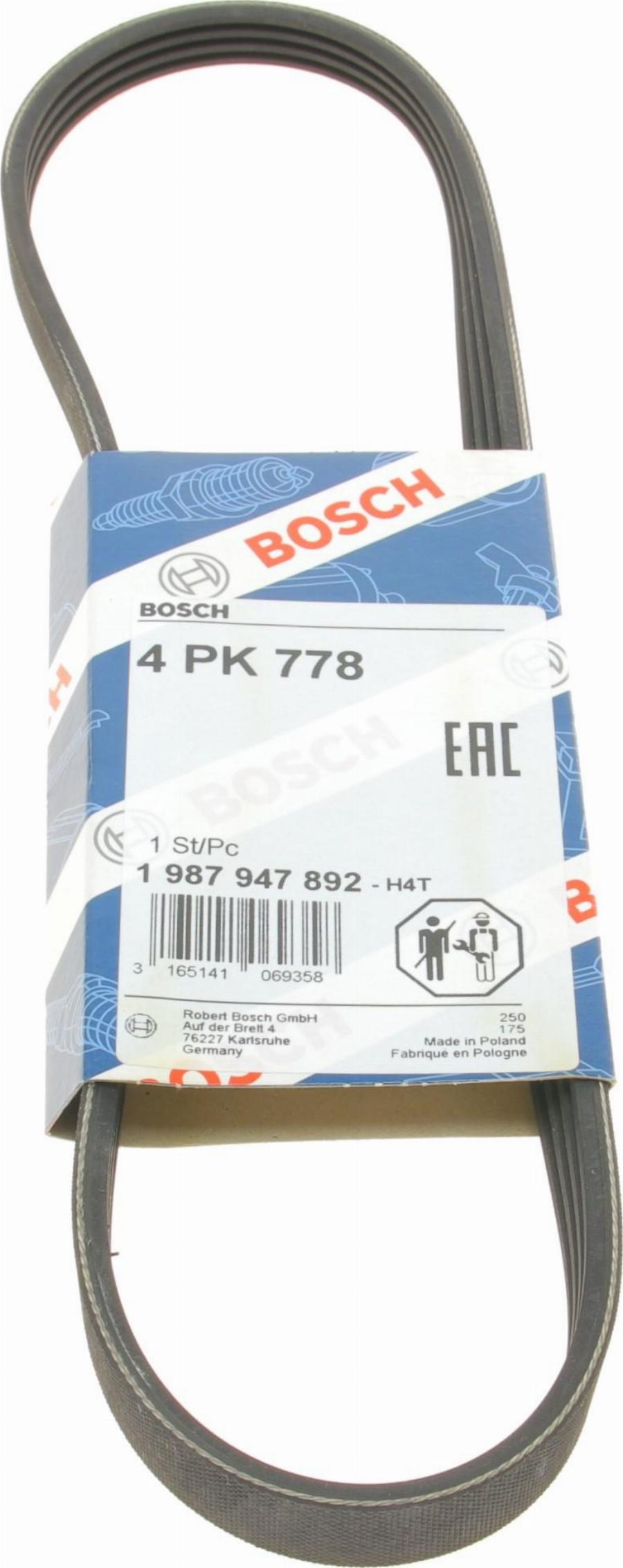 BOSCH 1 987 947 892 - Поликлиновой ремінь autocars.com.ua