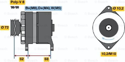 BOSCH 6 033 GB3 033 - Генератор autocars.com.ua