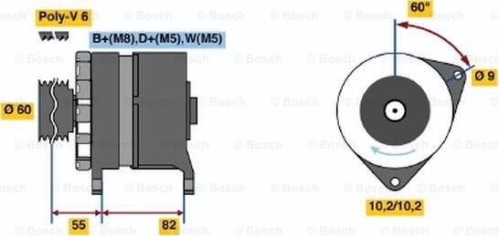 BOSCH 6 033 GB3 046 - Генератор autocars.com.ua