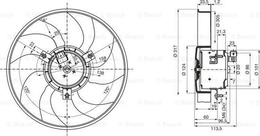 BOSCH 9 130 451 165 - Електродвигун, вентилятор радіатора autocars.com.ua