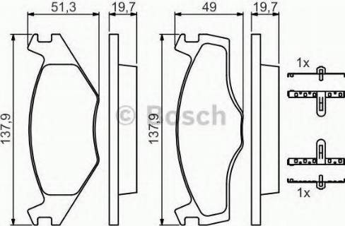 BOSCH 986468873 - Гальмівні колодки, дискові гальма autocars.com.ua