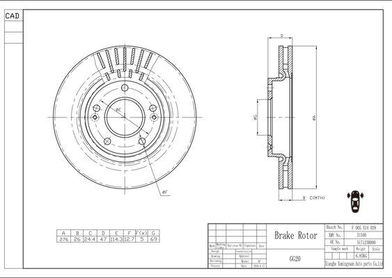 BOSCH F 005 X14 039 - Тормозной диск autodnr.net