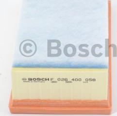 BOSCH F 026 400 058 - Воздушный фильтр avtokuzovplus.com.ua