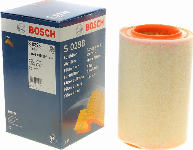 BOSCH F 026 400 298 - Воздушный фильтр avtokuzovplus.com.ua