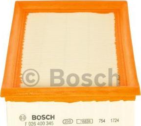 BOSCH F 026 400 345 - Повітряний фільтр autocars.com.ua