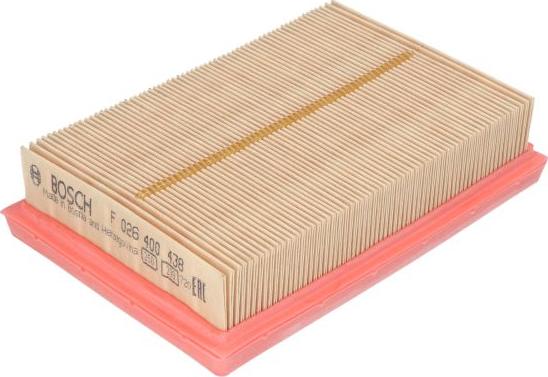 BOSCH F 026 400 438 - Повітряний фільтр autocars.com.ua
