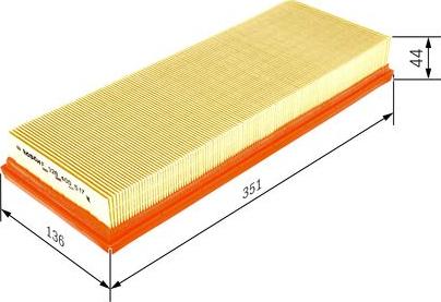 BOSCH F 026 400 517 - Повітряний фільтр autocars.com.ua