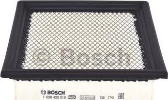 BOSCH F 026 400 518 - Повітряний фільтр autocars.com.ua