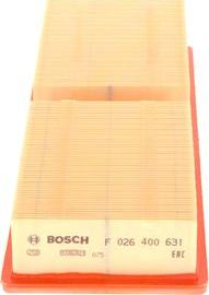 BOSCH F 026 400 631 - Повітряний фільтр autocars.com.ua