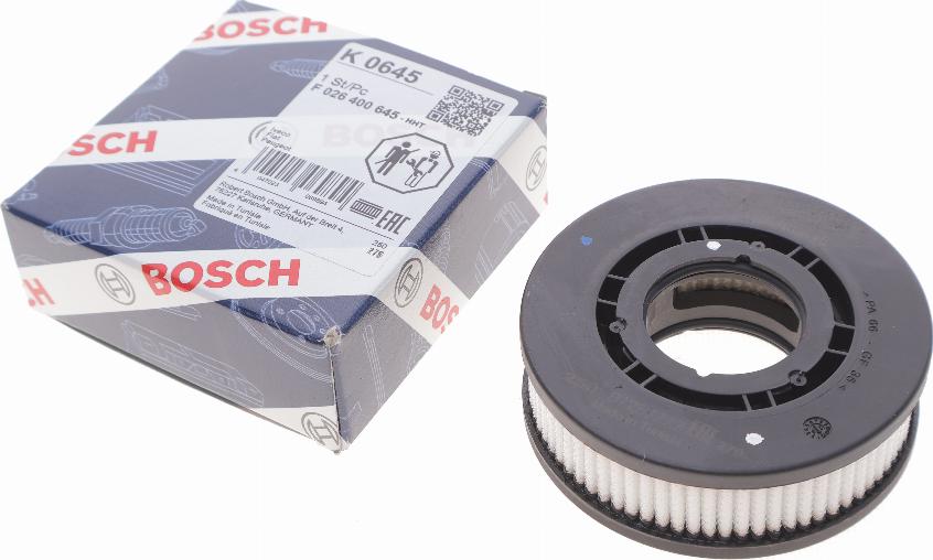 BOSCH F 026 400 645 - Фільтр, система вентиляції картера autocars.com.ua