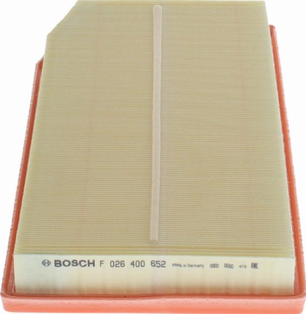 BOSCH F 026 400 652 - Повітряний фільтр autocars.com.ua