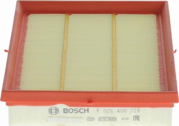 BOSCH F 026 400 728 - Повітряний фільтр autocars.com.ua