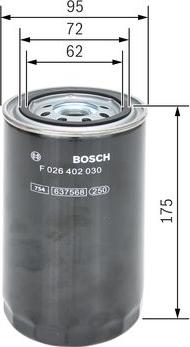 BOSCH F 026 402 030 - Паливний фільтр autocars.com.ua