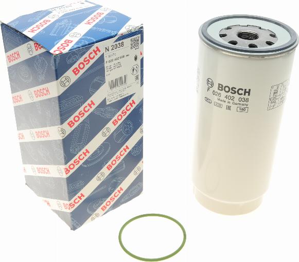 BOSCH F 026 402 038 - Паливний фільтр autocars.com.ua