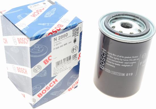 BOSCH F 026 402 860 - Паливний фільтр autocars.com.ua