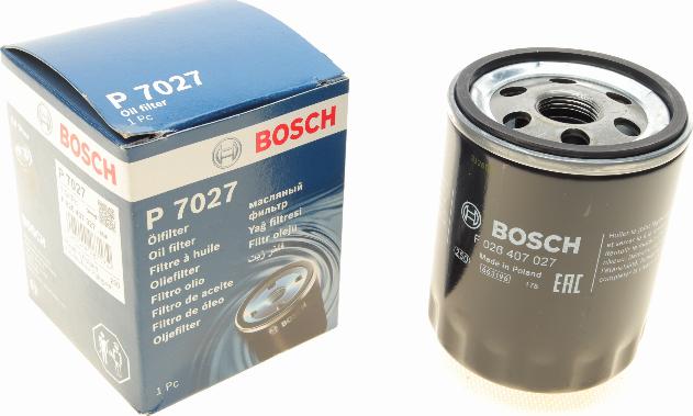 BOSCH F 026 407 027 - Масляний фільтр autocars.com.ua