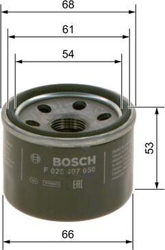 BOSCH F 026 407 050 - Масляный фильтр avtokuzovplus.com.ua