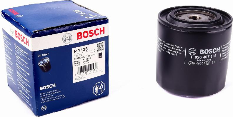 BOSCH F 026 407 136 - Масляный фильтр avtokuzovplus.com.ua