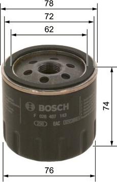 BOSCH F 026 407 143 - Масляний фільтр autocars.com.ua