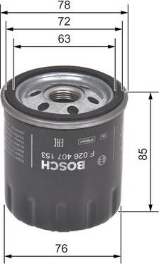 BOSCH F 026 407 153 - Масляный фильтр avtokuzovplus.com.ua