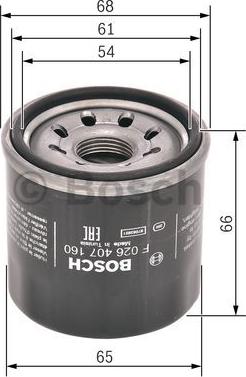 BOSCH F 026 407 160 - Масляний фільтр autocars.com.ua