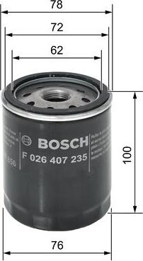 BOSCH F 026 407 235 - Масляний фільтр autocars.com.ua